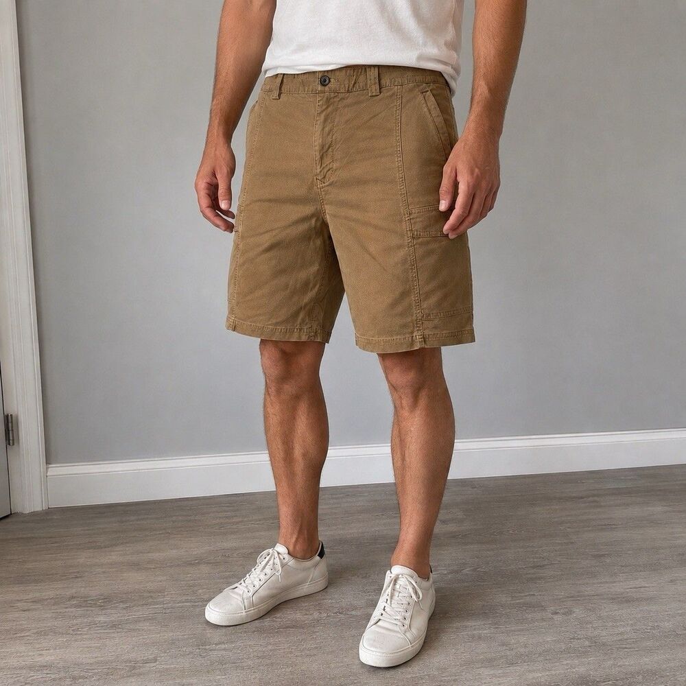Tommy Bahama Tonga Fronds Shorts Mens 36 Brown Stretch Lyocell 9.5 Inseam